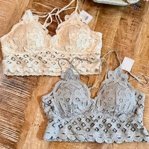 Boutique Bralettes in Ivory & Gray Brand New Size XL